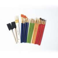 21345 Craft Paint Brushes Starter Kit 25pcs Assorted Sizes, plastic handle and wood handle suit