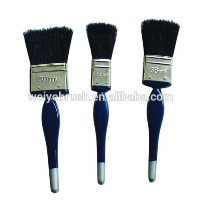 Blue wood handle black bristle paint brush